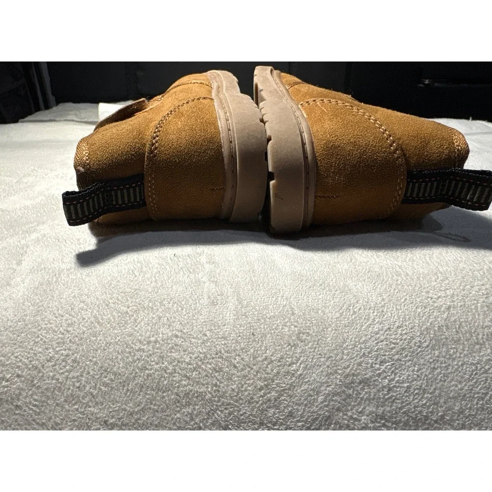Cat & Jack Toddler Tan Faux Suede Shearling Lined Boots Size 5 Hook Loop Closure